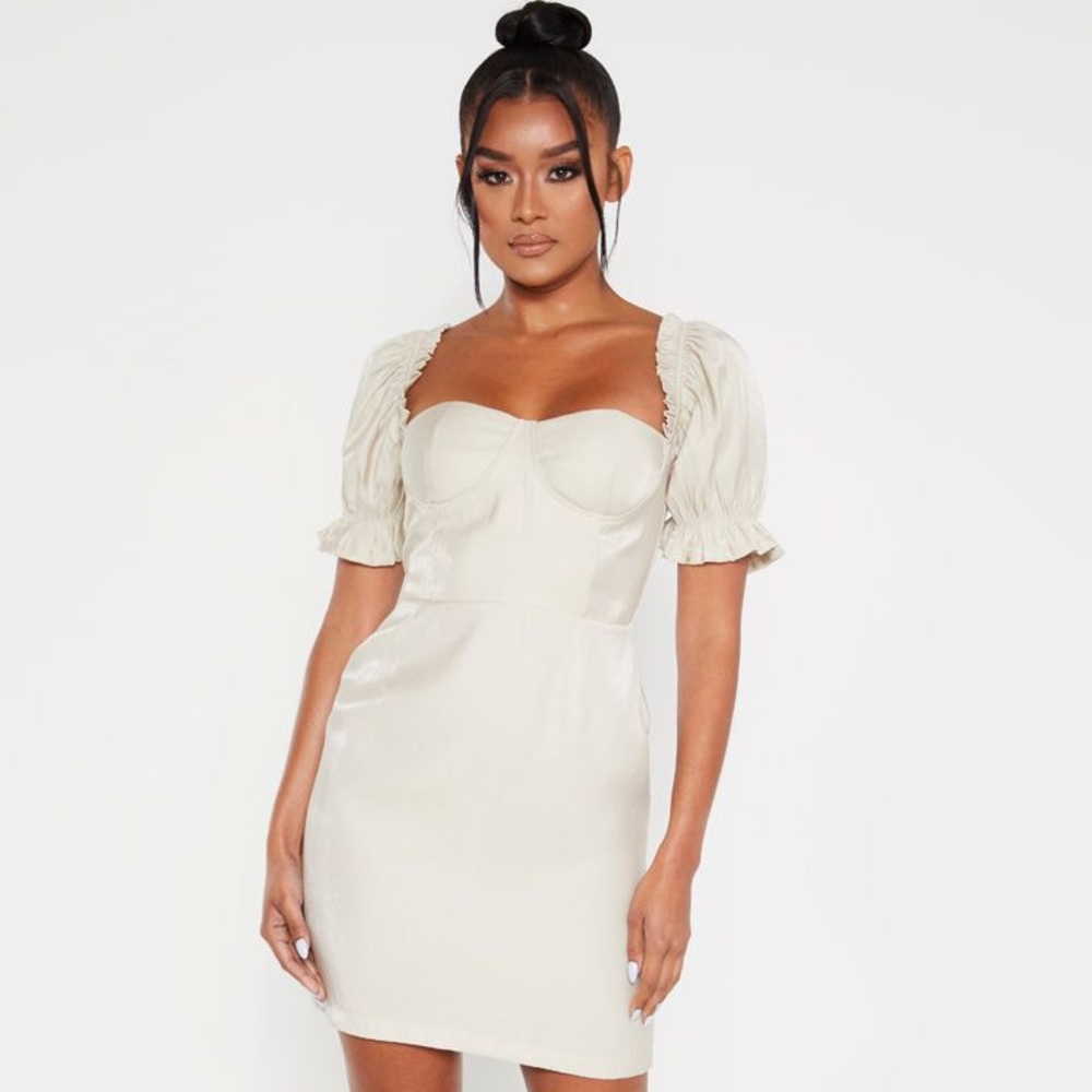 PrettyLittleThing PLT puff sleeve mini dress